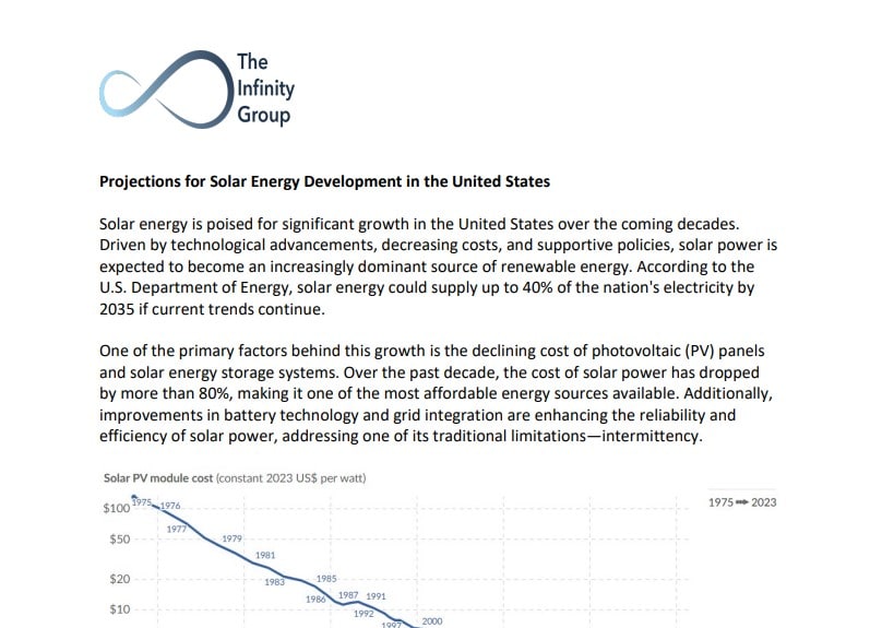 Projections for Solar Energy Development in the United States screenshot